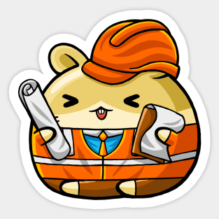 Cute Hamster Engineer Sticker